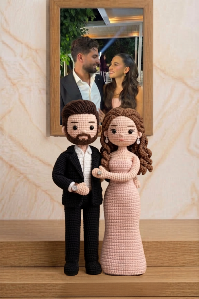 Personalized Wedding Crochet Dolls From Photo – Custom Couple Keepsake Gift