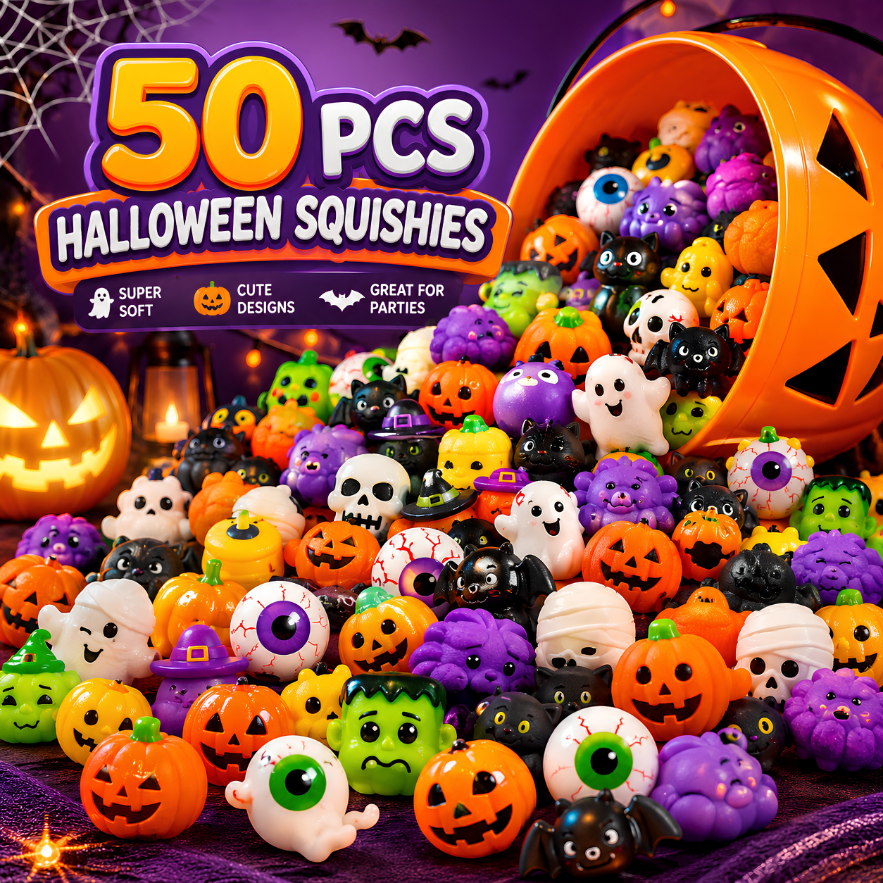 🎃 Halloween Mochi Squishy Party Pack - 50 PCS