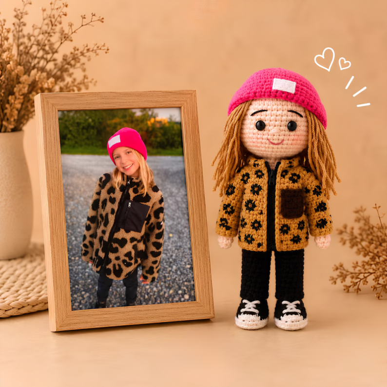 Personalized Crochet Portrait Doll – Handmade Custom Doll From Your Photo
