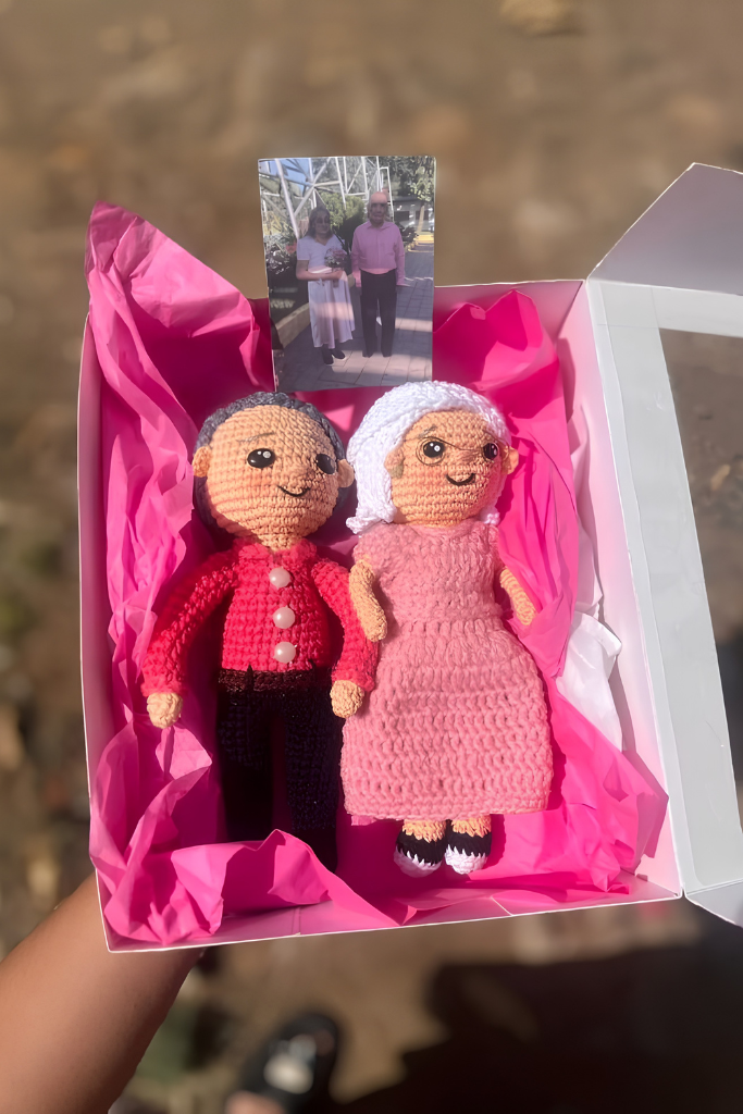 Personalized Crochet Doll Gift Box From Photo – Custom Handmade Keepsake Gift