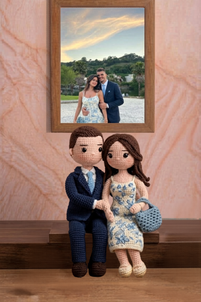 Personalized Wedding Crochet Dolls From Photo – Custom Couple Keepsake Gift