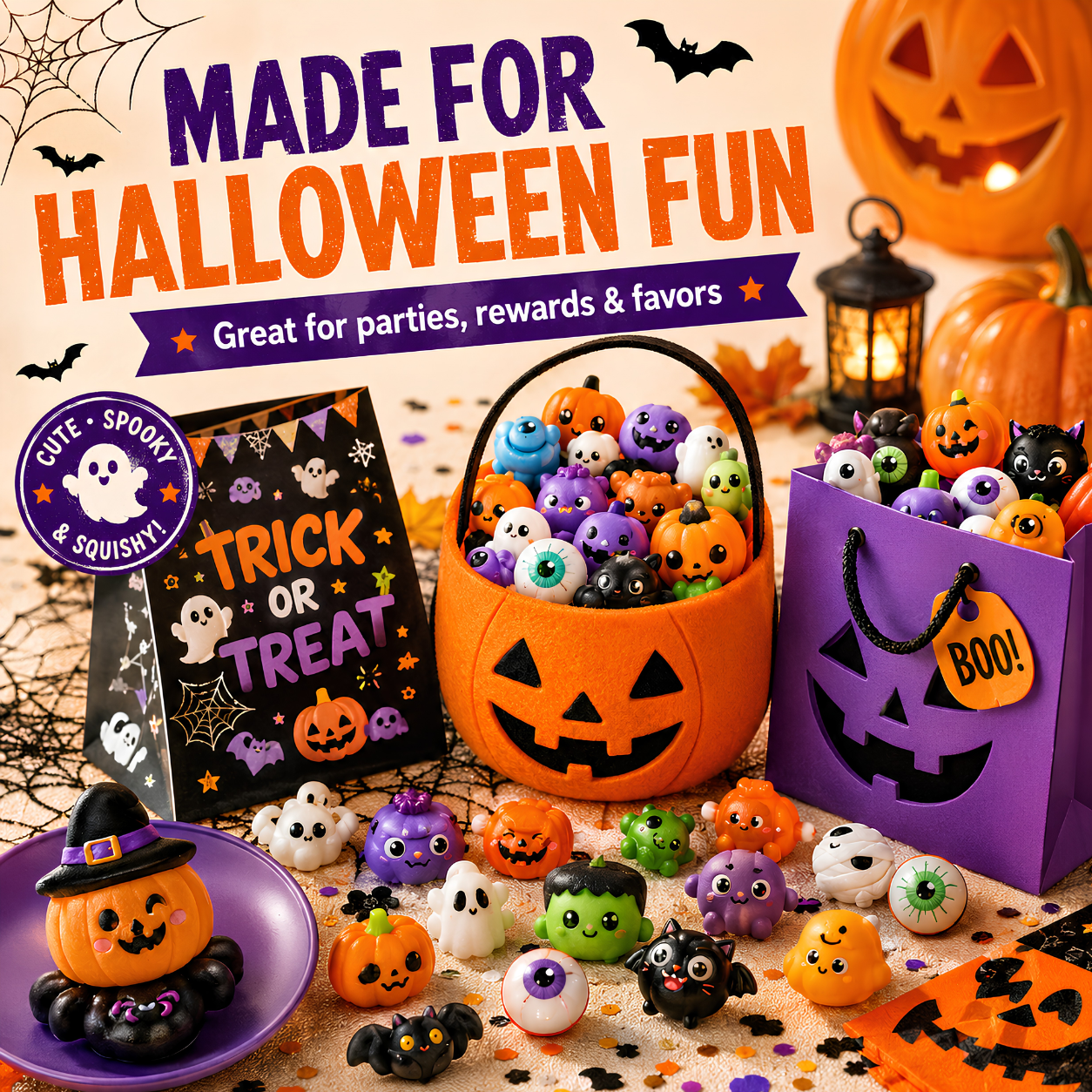 🎃 Halloween Mochi Squishy Party Pack - 50 PCS