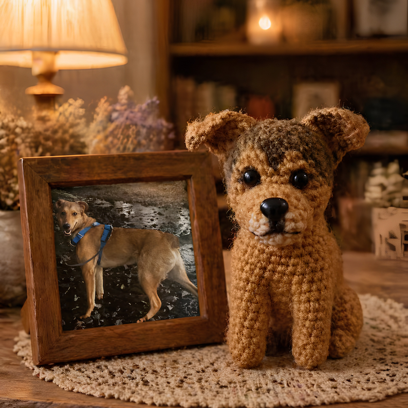 Personalized Crochet Cat From Photo – Custom Pet Keepsake Plush Gift