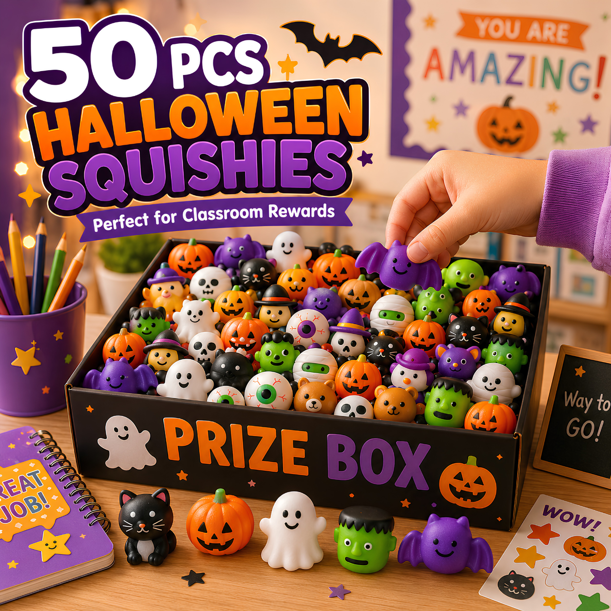 🎃 Halloween Mochi Squishy Party Pack - 50 PCS