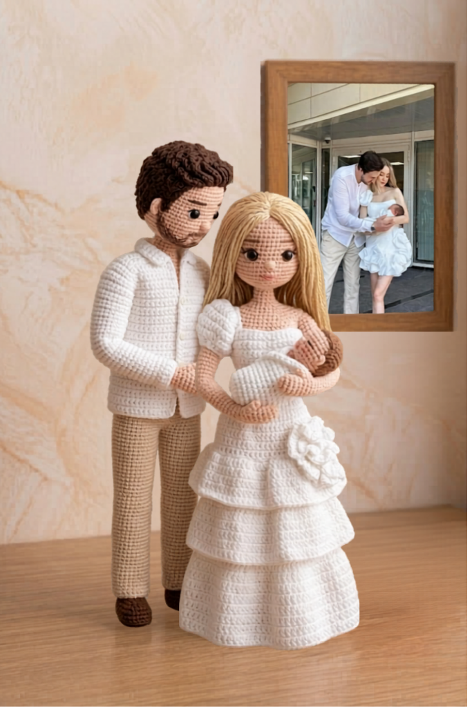 Personalized Wedding Crochet Dolls From Photo – Custom Couple Keepsake Gift