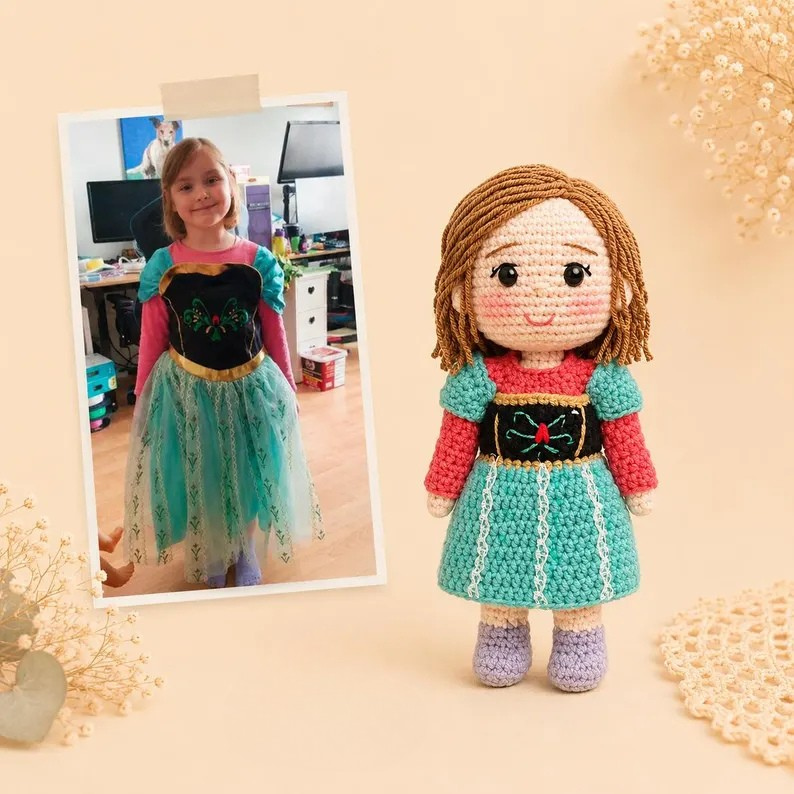 Personalized Crochet Doll From Photo – Custom Grandpa Keepsake Gift