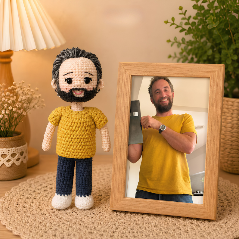 Personalized Crochet Portrait Doll – Handmade Custom Doll From Your Photo