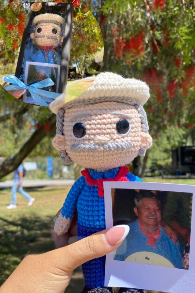 Personalized Crochet Doll Gift Box From Photo – Custom Handmade Keepsake Gift