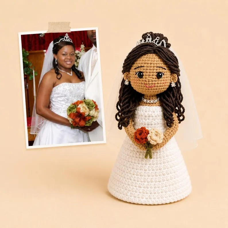 Personalized Crochet Doll From Photo – Custom Grandpa Keepsake Gift