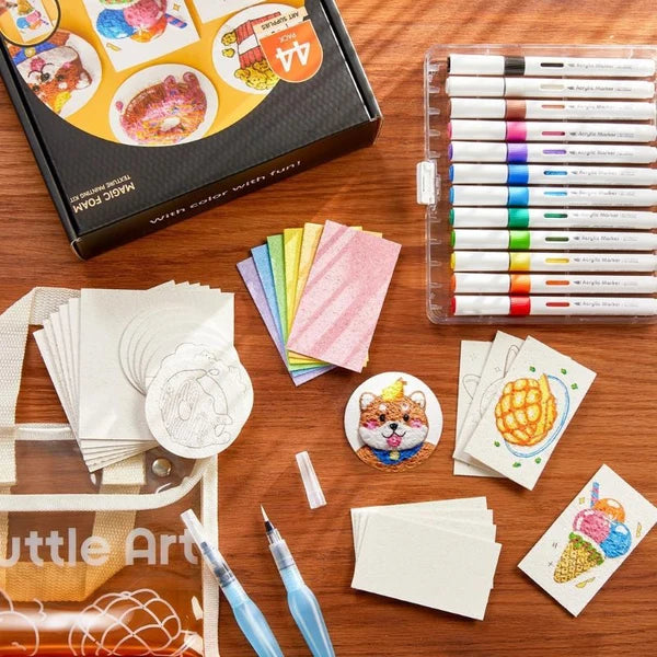 Magic Foam 3D Texture Painting Kit – 44-Piece Creative Art Set for Kids