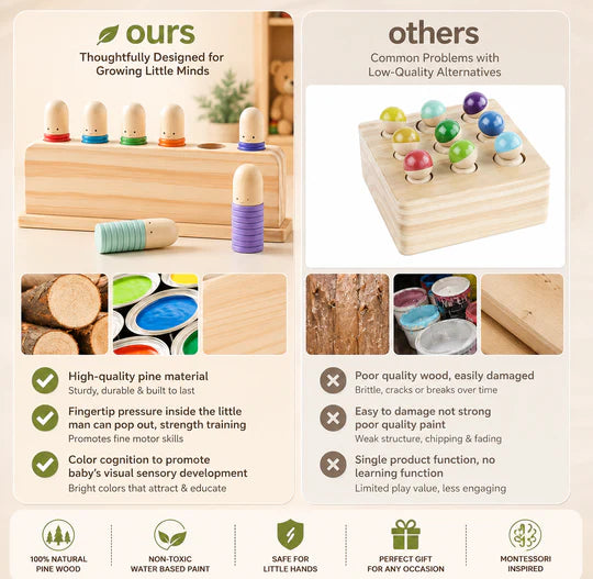 Montessori Color Matching Peg Board – Fine Motor Learning Toy for Babies & Toddlers