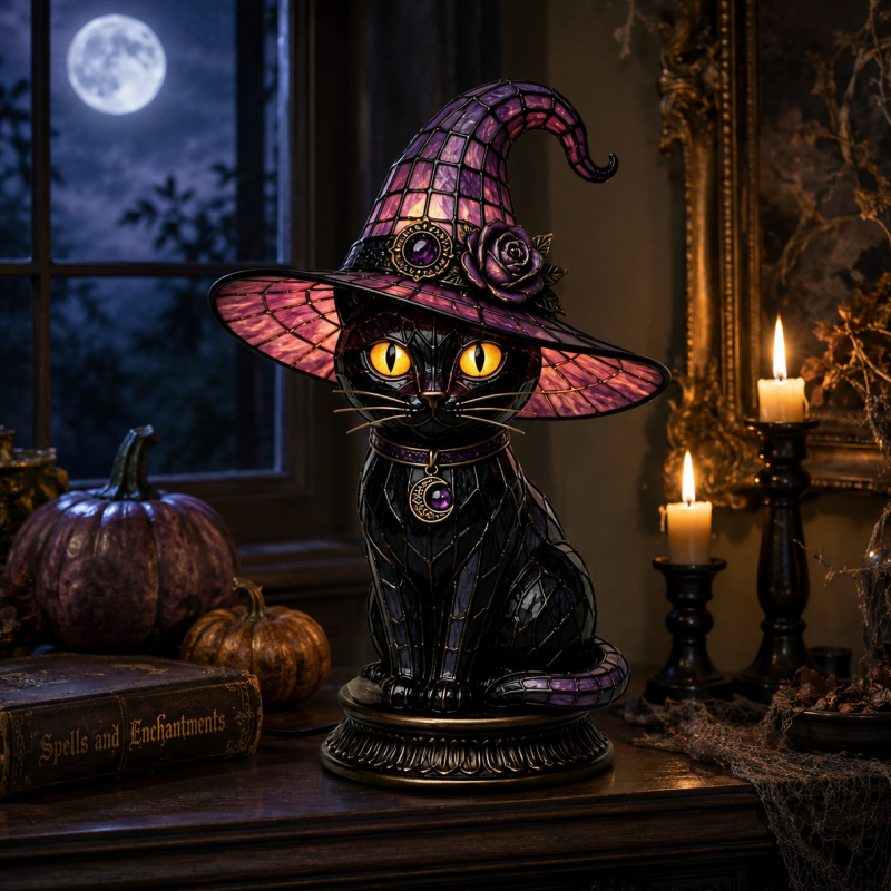 Witch & Cat Table Lamp