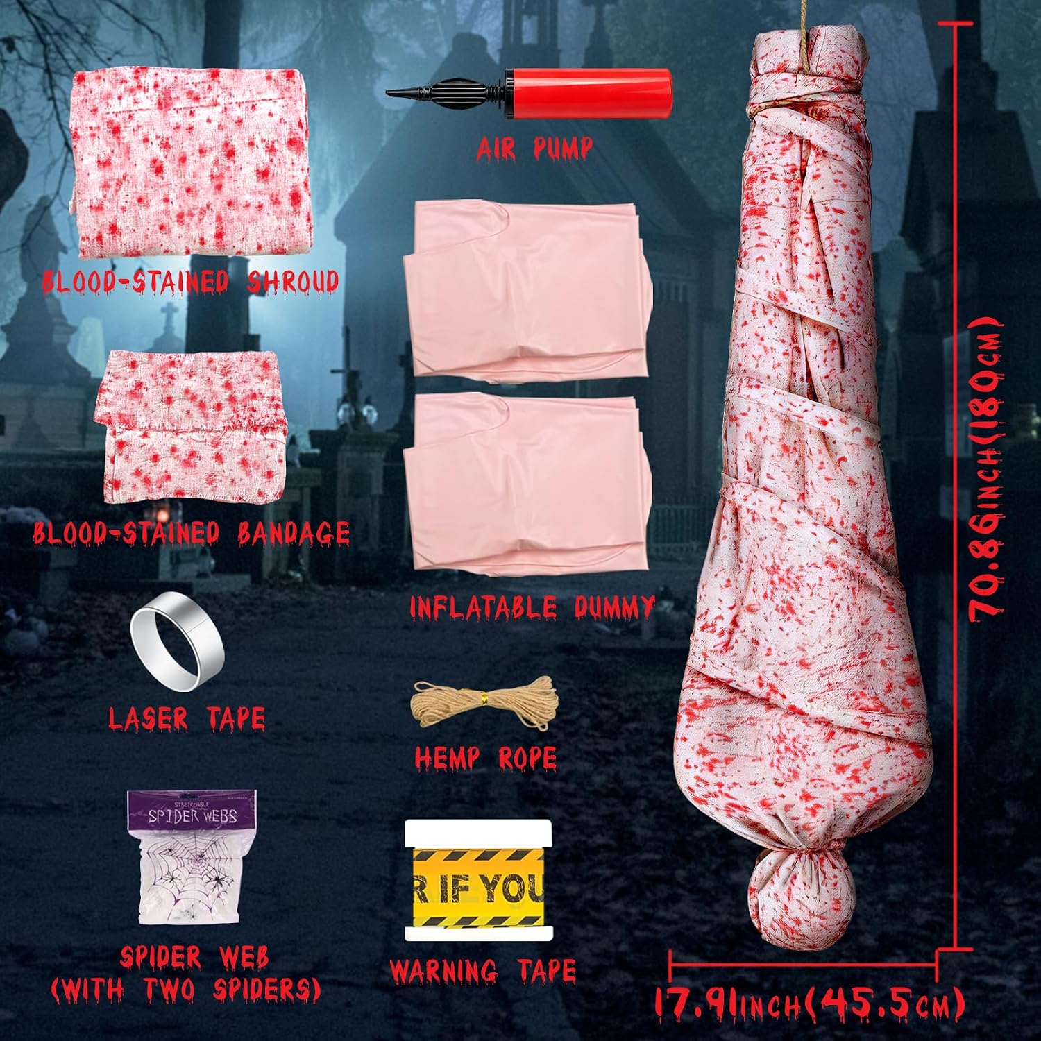 Hanging Corpse Dead Body Bags Props Halloween Decorations
