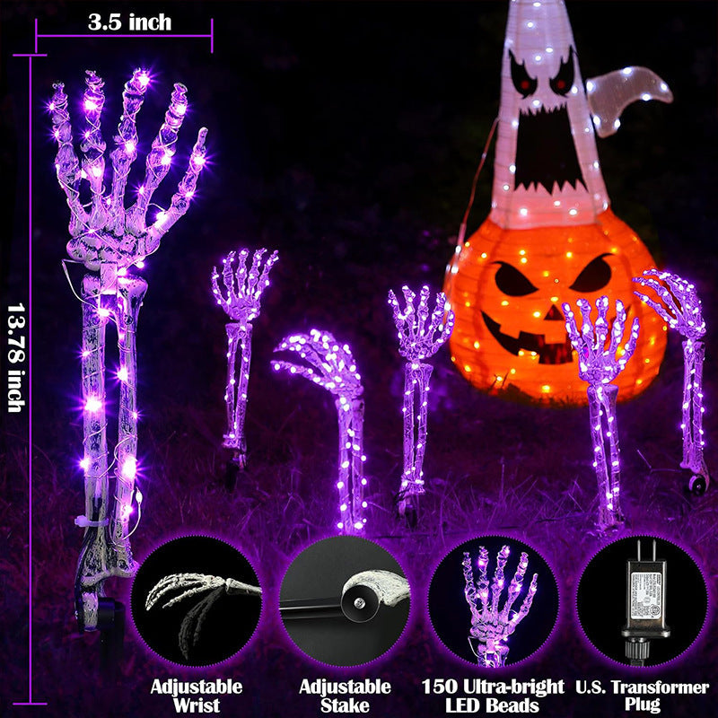 5 Pack Halloween Skeleton Arm Lights– 10FT Glowing LED Hands with 8 Modes