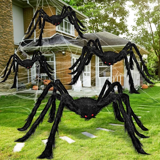 4 Packs Halloween Outdoor Decorations Spider Set