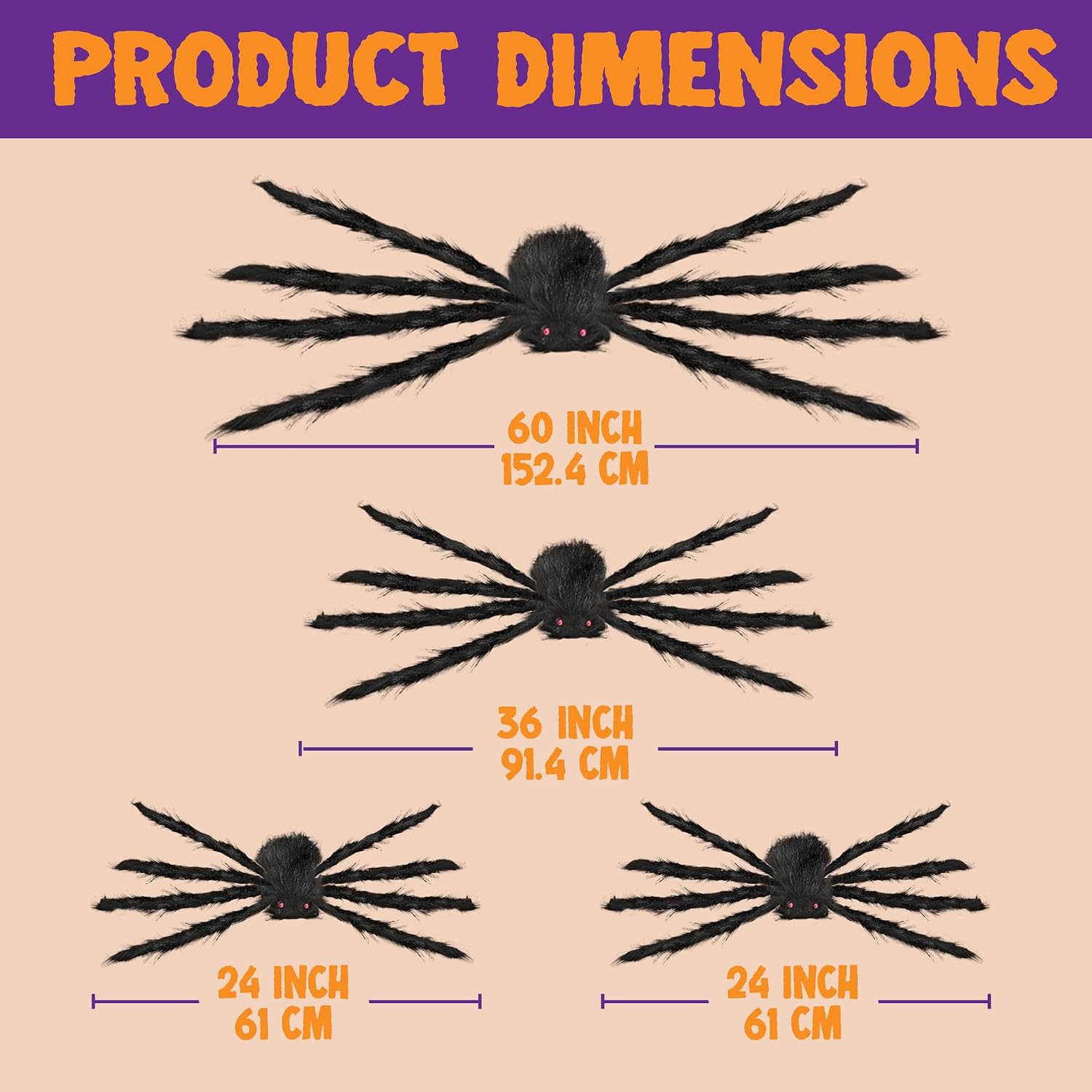 4 Packs Halloween Outdoor Decorations Spider Set