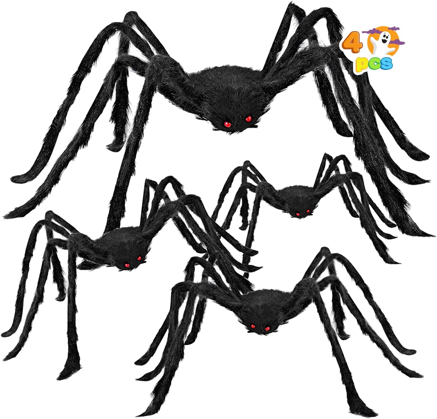 4 Packs Halloween Outdoor Decorations Spider Set