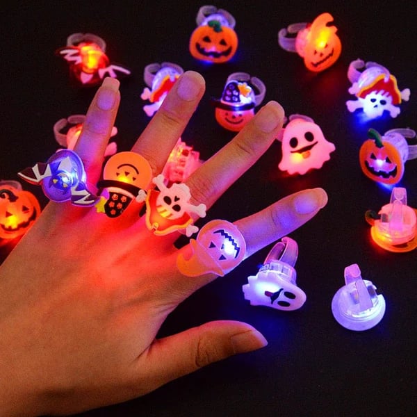 LED Light Halloween Glowing Ring 💍| Flashing Light‑Up Party Favor for Halloween Night👻