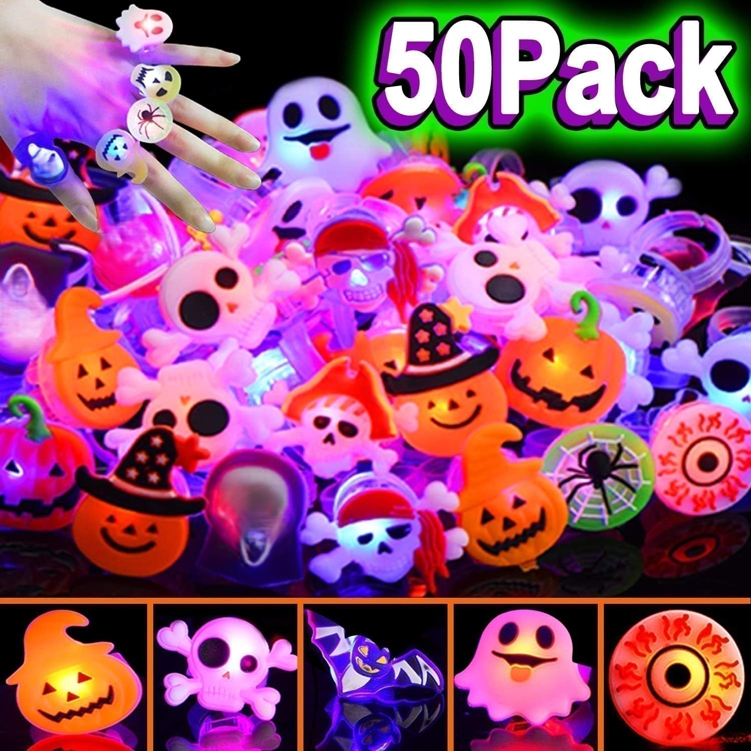 LED Light Halloween Glowing Ring 💍| Flashing Light‑Up Party Favor for Halloween Night👻