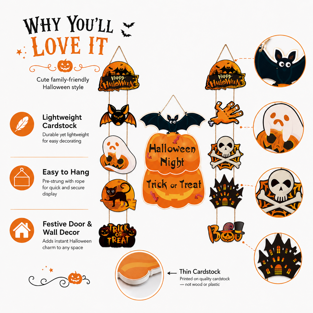 Halloween Trick-or-Treat Door Hanging Decoration