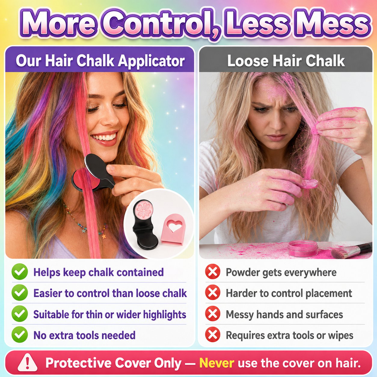 🔥Last Day 50% OFF🌈 12-Color Temporary Hair Chalk Applicator Set