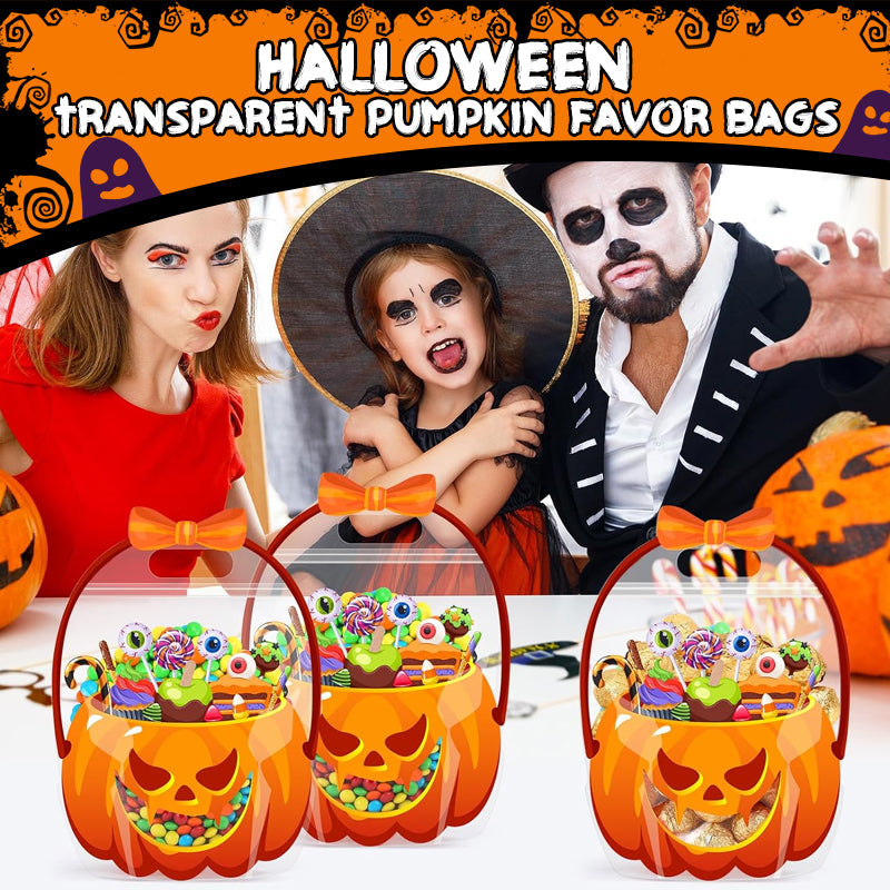 Halloween Transparent Pumpkin Favor Bags（10 tablets per package）