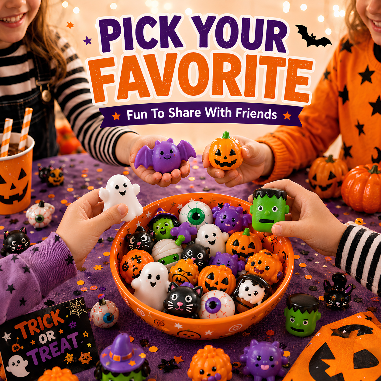 🎃 Halloween Mochi Squishy Party Pack - 50 PCS