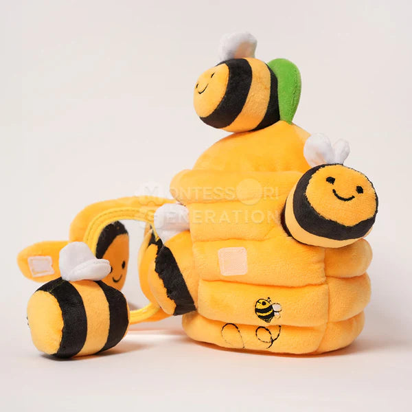 Bee Hive Sensory Plush Set – Soft Montessori Toy for Toddlers