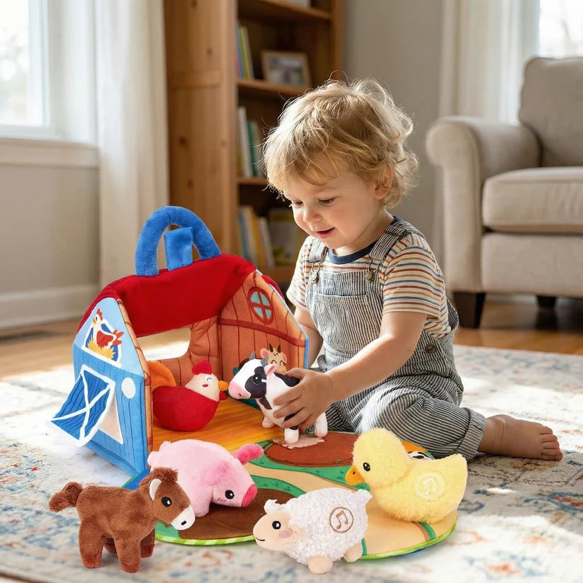 FarmFriends™ Musical Plush Barn Soft Interactive Farm Animal Toy for Babies & Toddlers
