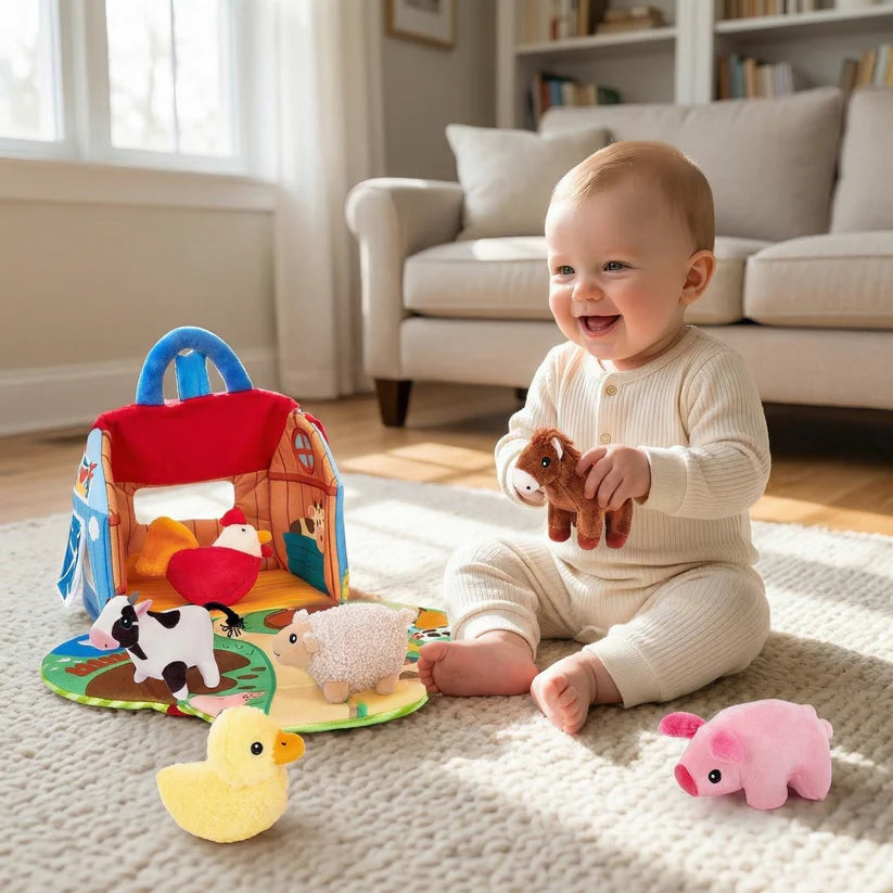 FarmFriends™ Musical Plush Barn Soft Interactive Farm Animal Toy for Babies & Toddlers