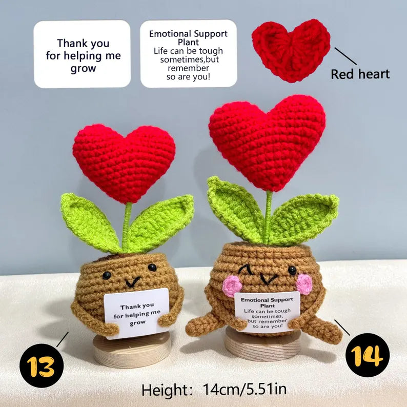 Emotional Support Crochet Plant – Handmade Flower Pot Thank You Gift