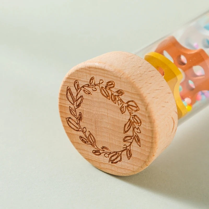 Montessori Wooden Rainmaker Toy for Babies – Sensory Rain Stick Rattle for Early Learning & Motor Skill Development