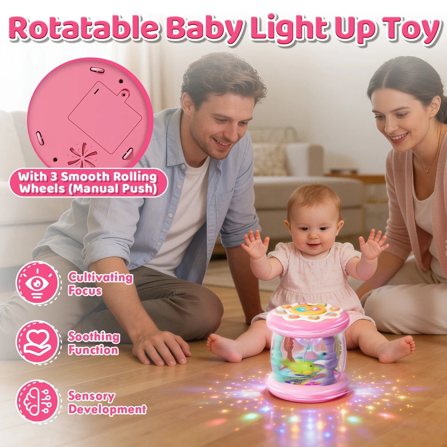 Montessori Musical Ocean Projector Toy for Babies & Toddlers – 360° Rotating Aquarium, Colorful Lights, Soothing Lullabies & Sensory Play