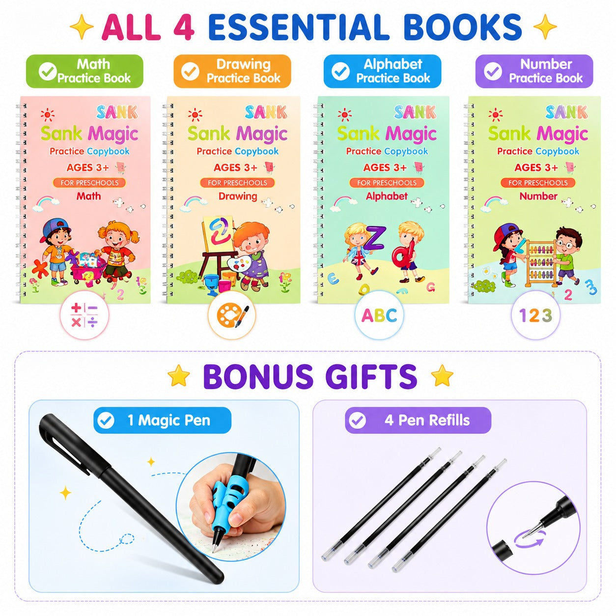 Magic Practice Copybook Set — Write, Trace & Learn Through Play