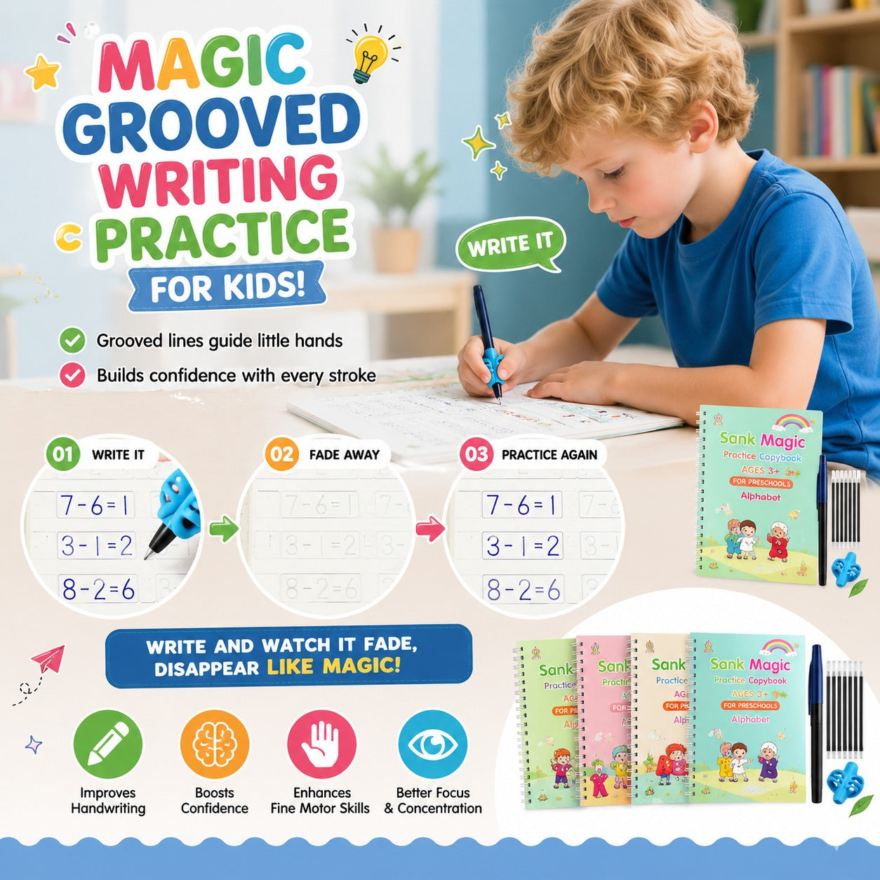 Magic Practice Copybook Set — Write, Trace & Learn Through Play