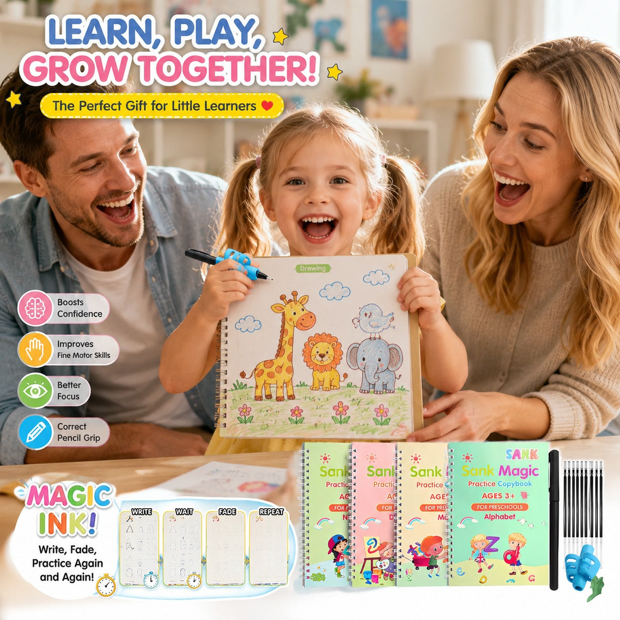 Magic Practice Copybook Set — Write, Trace & Learn Through Play
