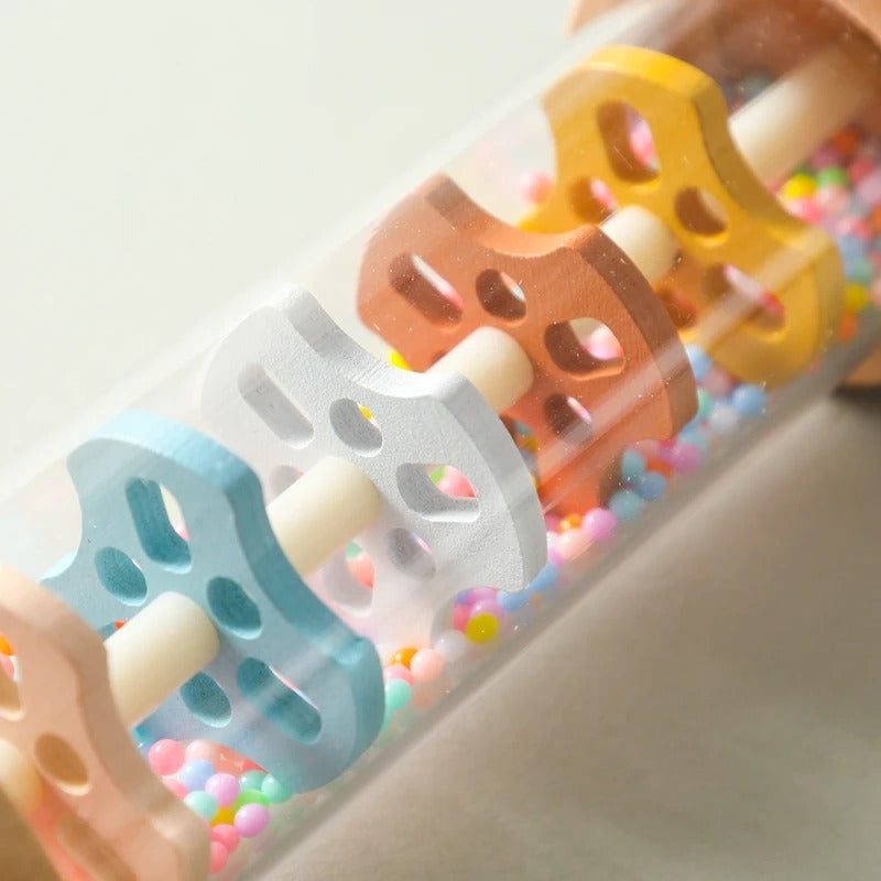 Montessori Wooden Rainmaker Toy for Babies – Sensory Rain Stick Rattle for Early Learning & Motor Skill Development