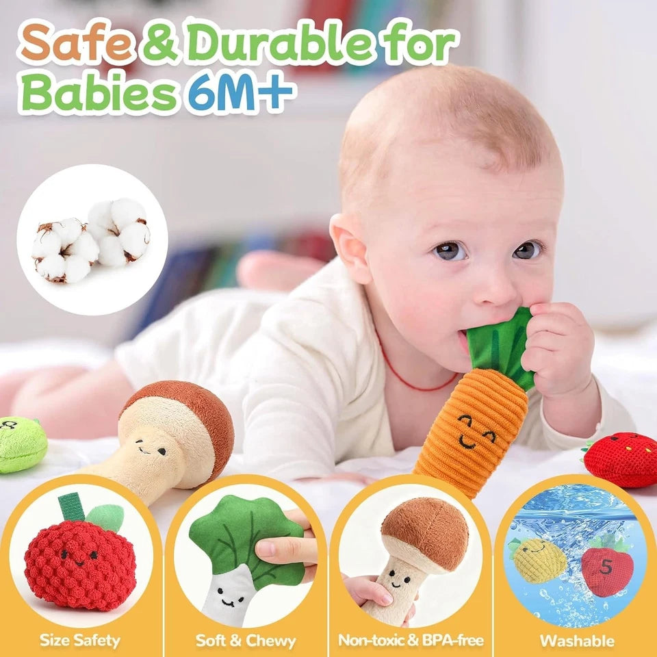 GardenGrow Sensory Plush Garden Set – Montessori Soft Vegetable Toy for Toddlers, Fine Motor Skills & Imaginative Play